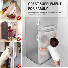 Child Safety Refrigerator Lock | Double Button Self-Adhesive Lock