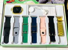 Q804 Imran Khan New Model Watch – Golden Color with 7 Straps & Original Metal Strap