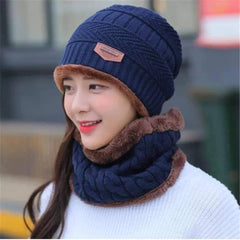 Stylish Cotton Beanie Set | 2-Piece Cap & Neck Warmer